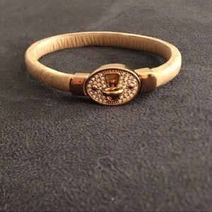 Fossil Lock&Key TurnLock Leather Wrap Cuff